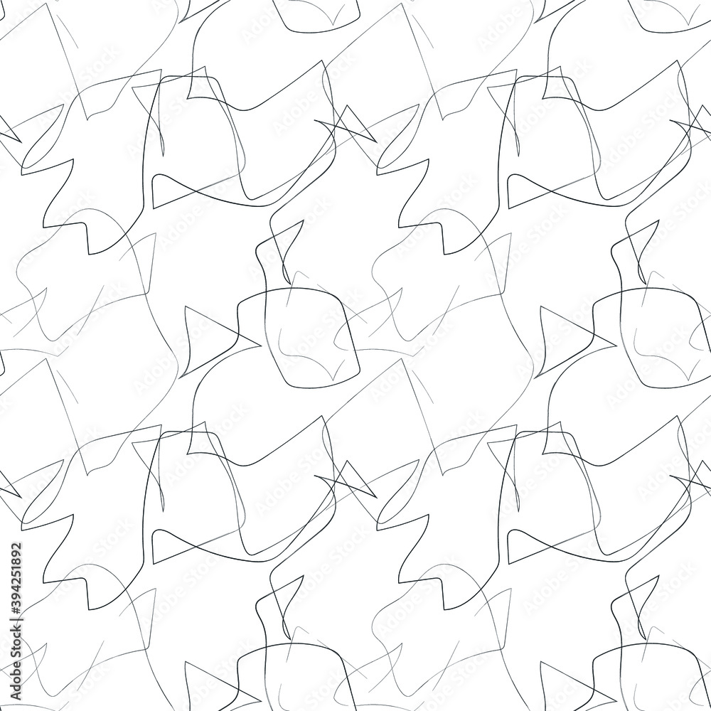 black and white seamless abstract pattern. stripes, geometry, triangles, lines. pencil drawing. design for fabric, wrapping paper, wallpaper, background for presentation. vector eps 10.