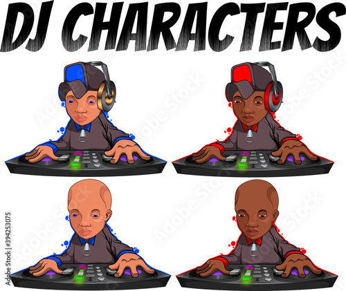 DJ cartoon mascot character