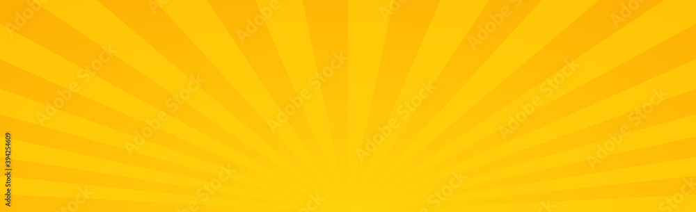 Panoramic yellow comic zoom with lines - Vector - obrazy, fototapety, plakaty 