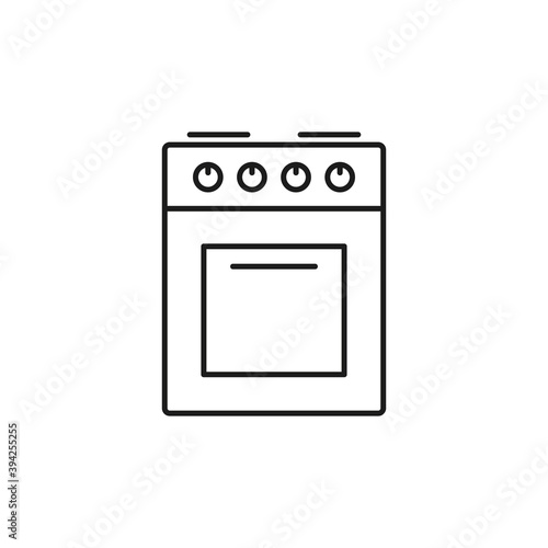 Kitchen Stove icon, Gas stove line isolated illustration. kitchen equipment sign