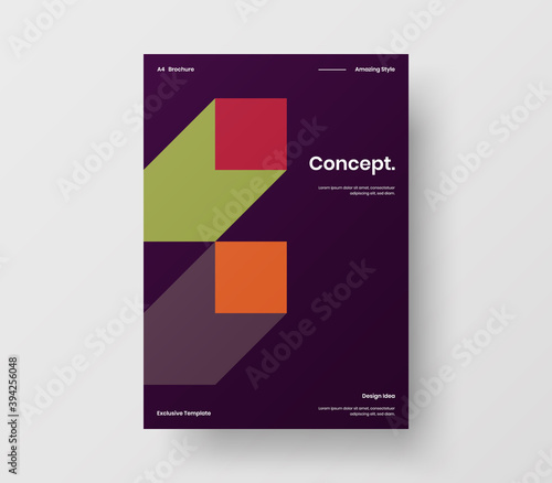 Abstract corporate identity report cover. Geometric vector business presentation design layout. Amazing company illustration brochure template.