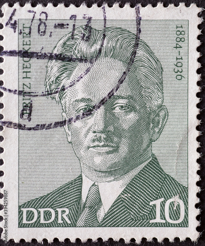 GERMANY, DDR - CIRCA 1974: a postage stamp from Germany, GDR showing a portrait of the KPD politician Fritz Heckert. Personality of the labor movement photo