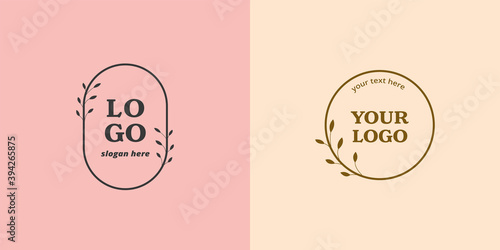 Minimalist pack with logo design templates plants and colors