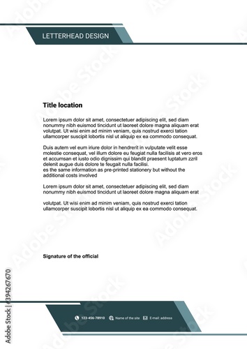 Corporate letterhead, minimalistic design, vector	
