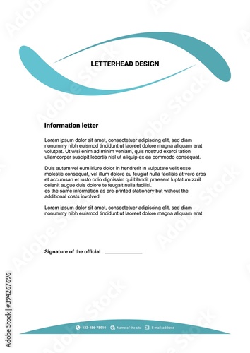 Corporate letterhead, minimalistic design, vector	
