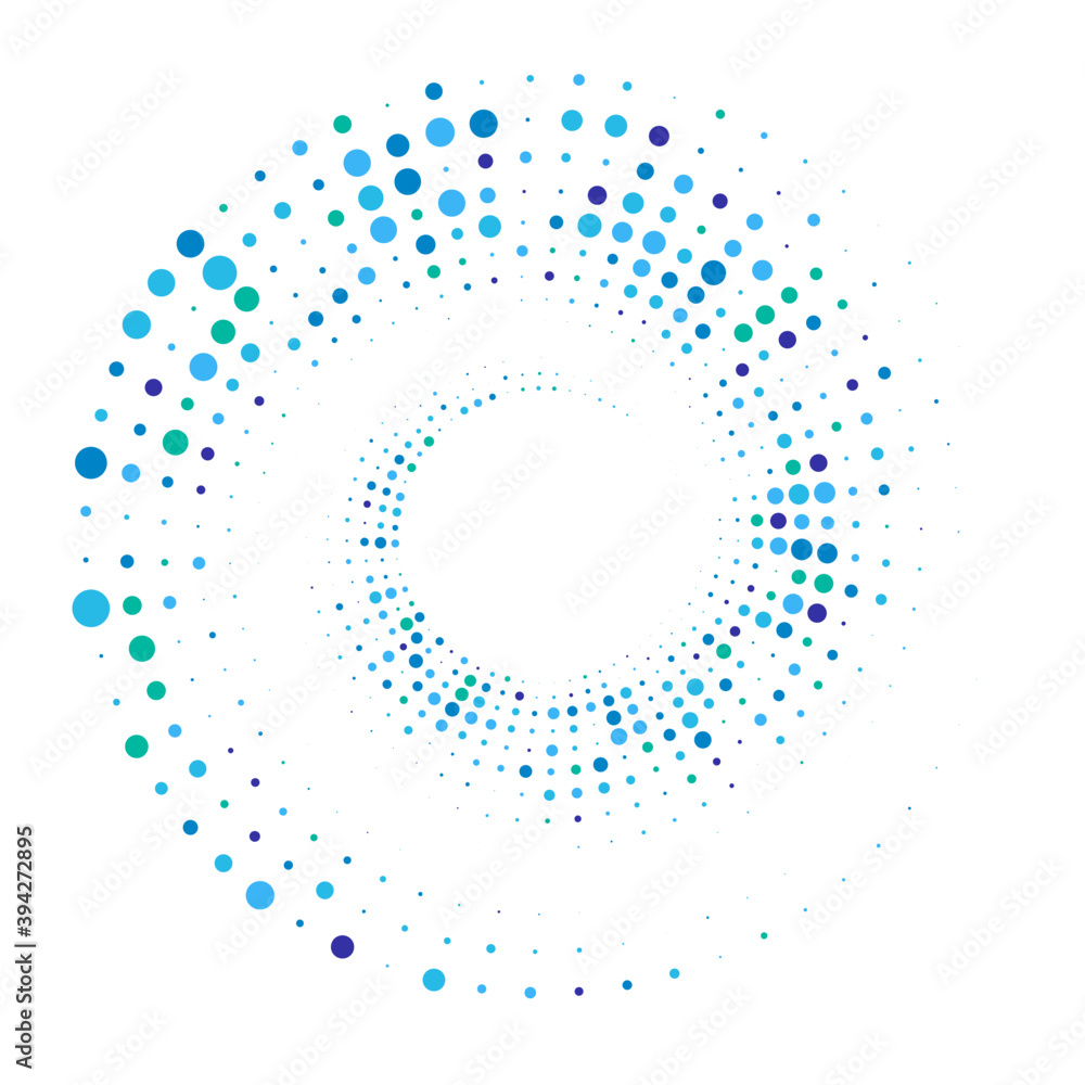 Dots, dotted circular spiral. Swirl, twirl of circles. Stippling, pointillist design. Speckles, flecks vector illustration Dots, dotted circular spiral. Swirl, twirl of circles. Stippling, pointillist design. Speckles, flecks vector illustration