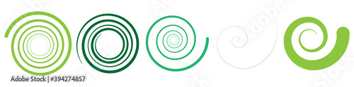 Abstract spiral, twist. Radial swirl, twirl curvy lines element. Circular, concentric loop-hook. Revolved whirl design shape, Whirlwind, whirlpool illustration. Radiating volute, whirligig, curlicue