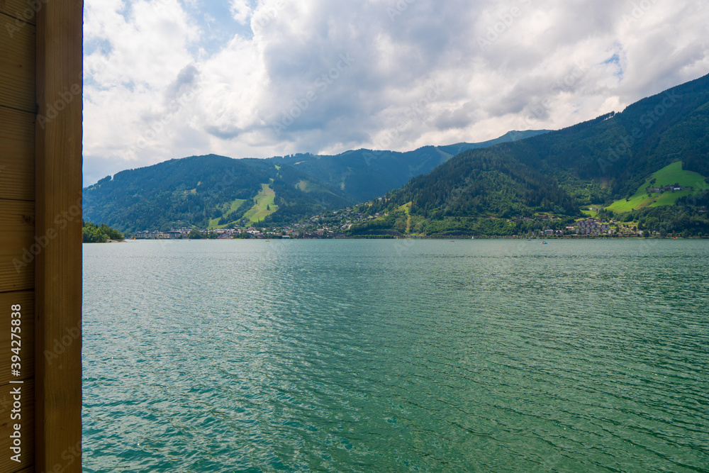 Beautiful view of the city of Zell am See with Zeller Lake in Salzburg, Salzburger Land, Austria