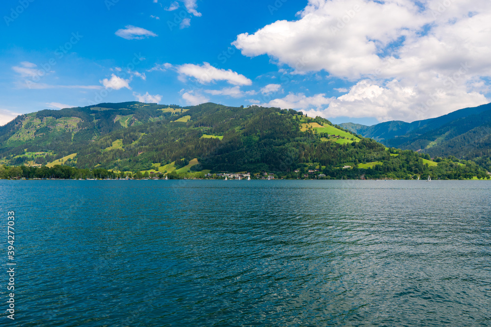 Panorama of Zell lake in Zell Am See, Austria