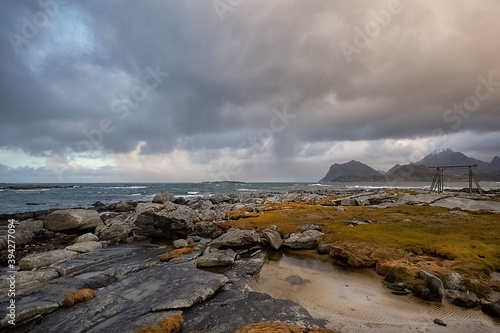 A coastal scene from Flakstad island, lofoten archipelago