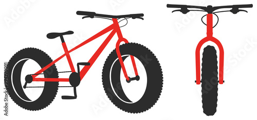 fat bike mountain bicycle sport vector