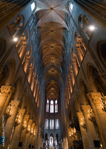 interior of the cathedral de notre dame