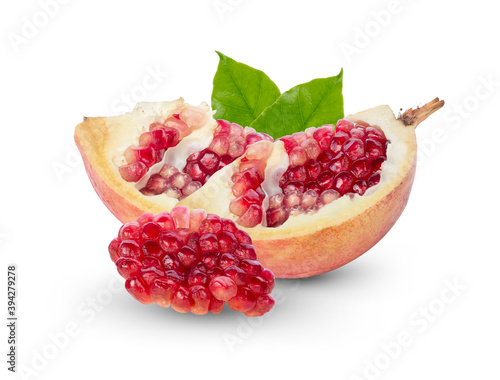  Fruit pomegranate isolated on white.