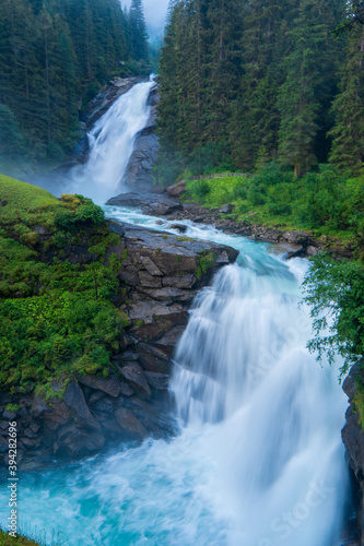 Krimml Waterfalls in High Tauern National Park in Austria