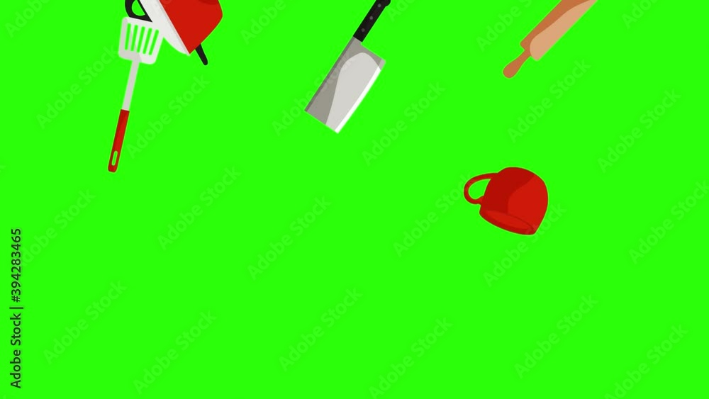 Cooking item tools, green screen chroma key animation Cooking item tools, green screen chroma key animation