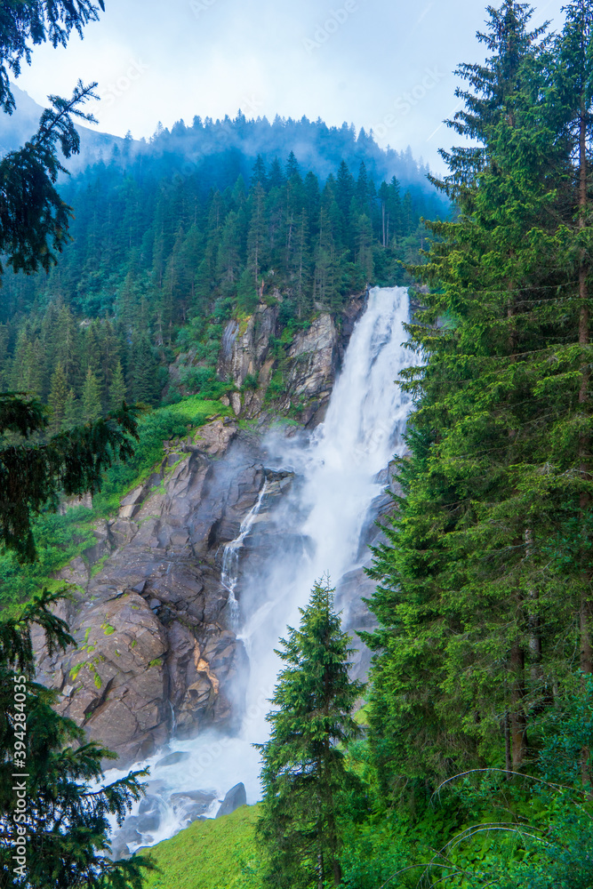 Krimml Waterfalls in High Tauern National Park in Austria