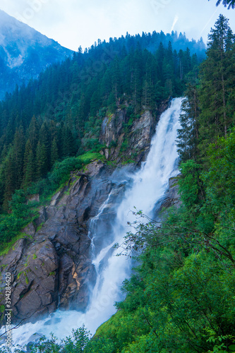 Krimml Waterfalls in High Tauern National Park in Austria