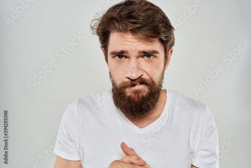 emotional bearded man close-up facial expression studio lifestyle © SHOTPRIME STUDIO