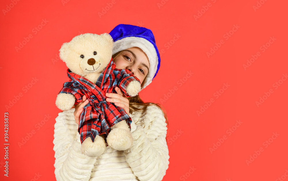 Small girl hold teddy bear toy. Kid little girl play toy teddy bear. Simple happiness. Happy childhood. Toys shop. Cute plush friend. Christmas gift. Teddy bear improve psychological well being Small girl hold teddy bear toy. Kid little girl play toy teddy bear. Simple happiness. Happy childhood. Toys shop. Cute plush friend. Christmas gift. Teddy bear improve psychological well being