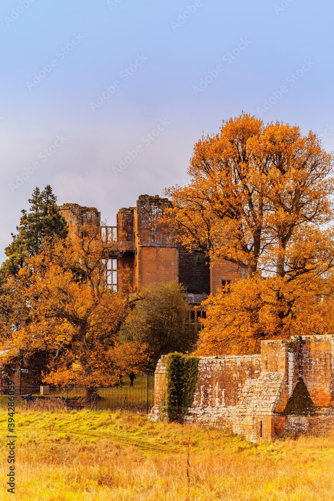 Kenilworth Castle Autumn Trees Warwickshire English Midlands England UK Kenilworth Castle Autumn Trees Warwickshire English Midlands England UK