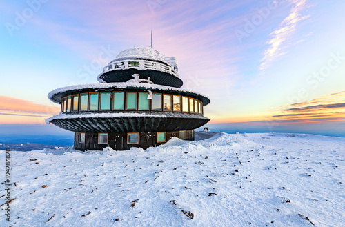 Fototapeta Naklejka Na Ścianę i Meble -  Winter landscape of Sniezka mountain in Poland