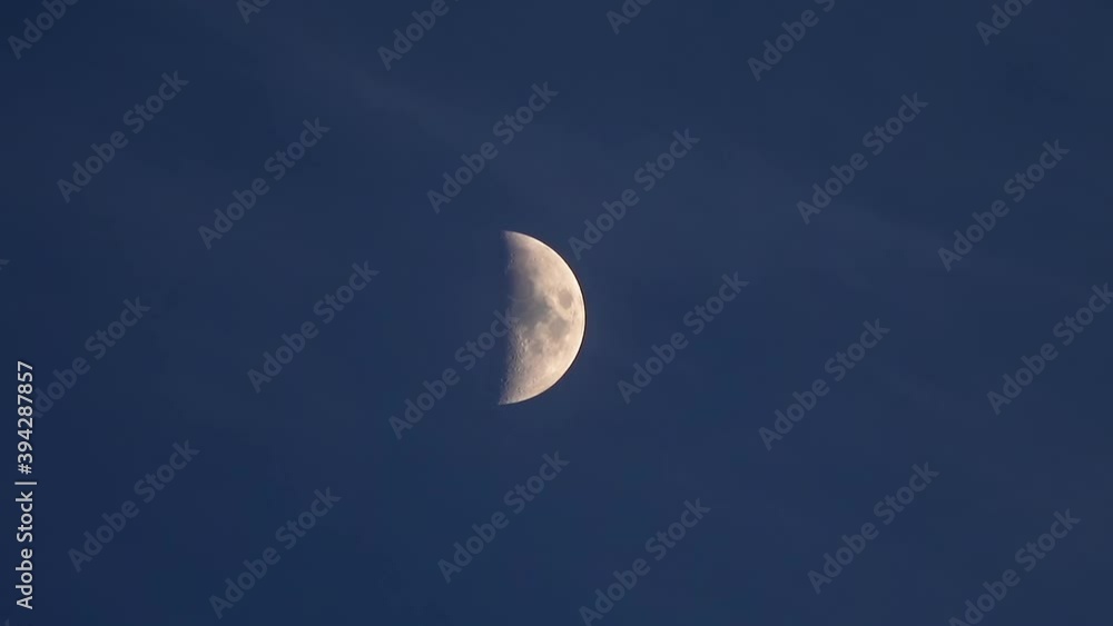Half moon time lapse in dark night sky // 4K Half moon time lapse in dark night sky // 4K