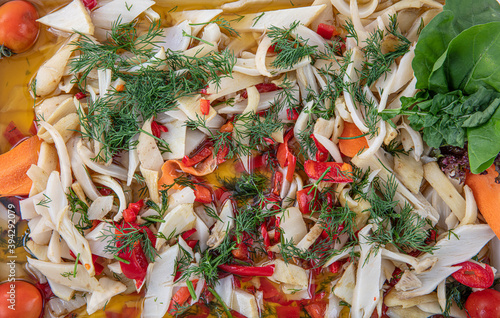 Turkish cuisine appetizers; blessed thistle - thistle, sevketi bostan. photo