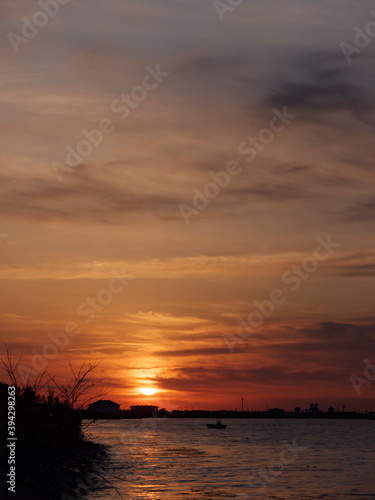 Lake Shinji at sunset 