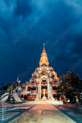 Beautiful Thailand temple in Thailand on nature background. Beautiful Landmark of Asia. Asian culture, religion and Travel destination.