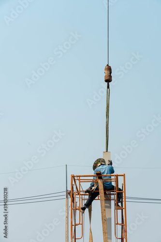 Construction Scaffolding and mobile crane photo