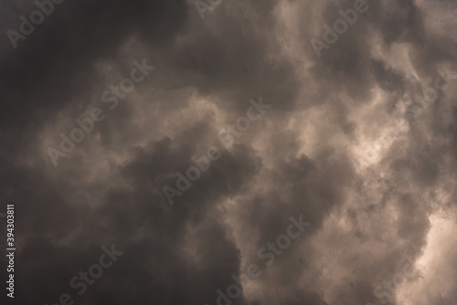 Background of dark clouds before a thunder-storm. They are formed due to intense western disturbance, an extra-tropical storm in Himalayas egion of Himachal pradesh, India.