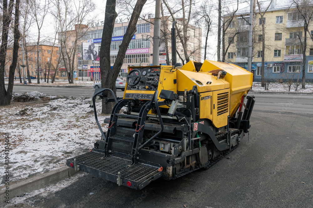 Heavy machinery for repairing roads under snow	