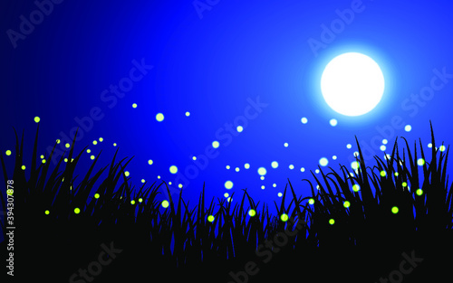 Fireflies in the moonlight