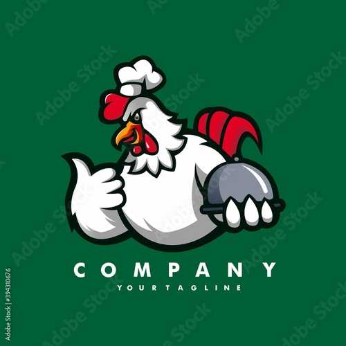 Fried chicken restaurant mascot logo template