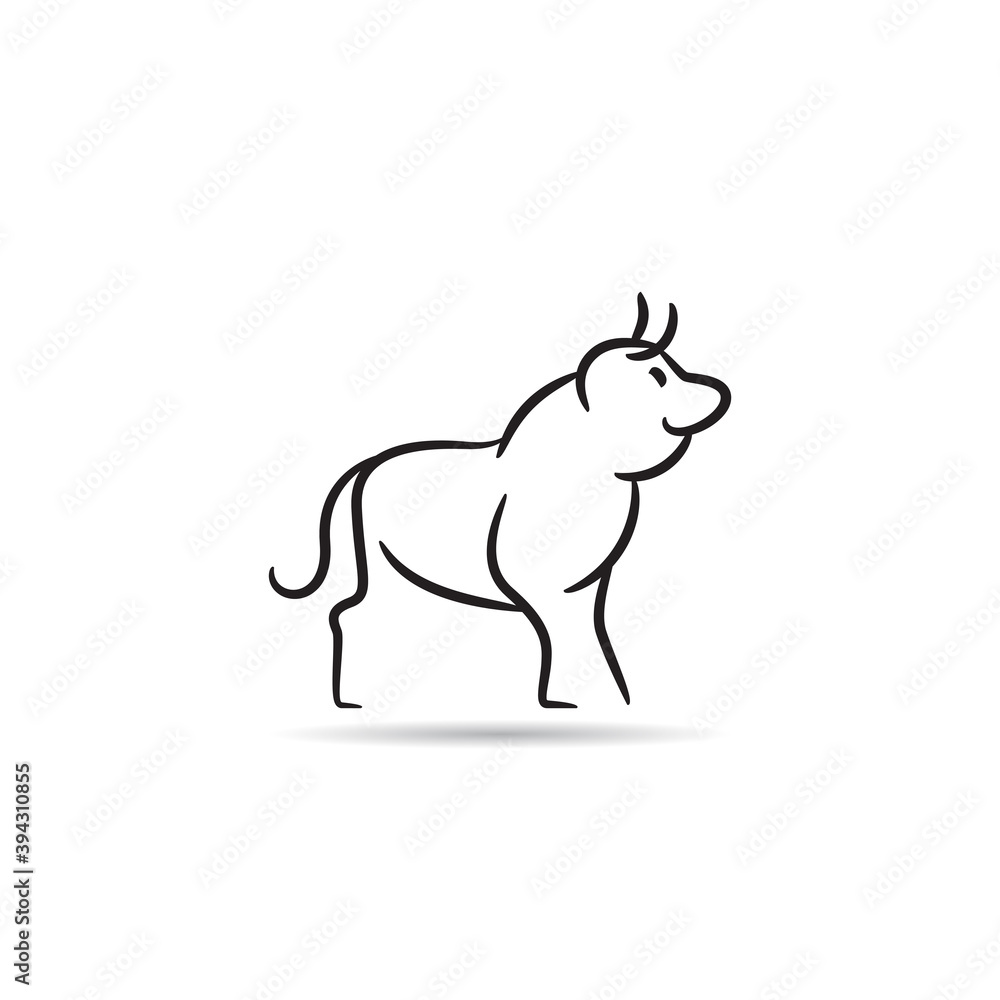 bull drawing style on white background