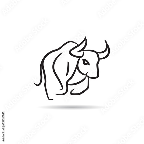 bull drawing style on white background
