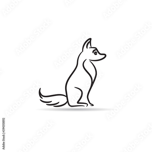 fox drawing style on white background