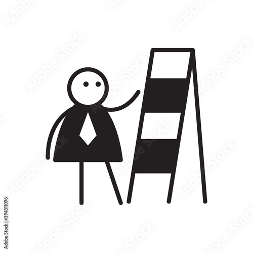 doodle character and ladder stair vector