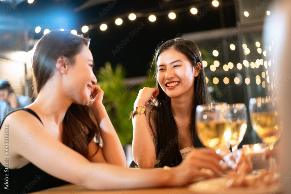 Group of people in party and celebrating a new year eve together with white wine and beer. Group of people in party and celebrating a new year eve together with white wine and beer.