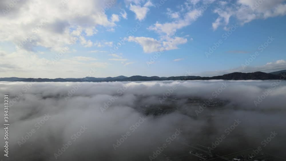 京都　空撮　亀岡市　4Ｋ　ドローン　雲海　平の沢池