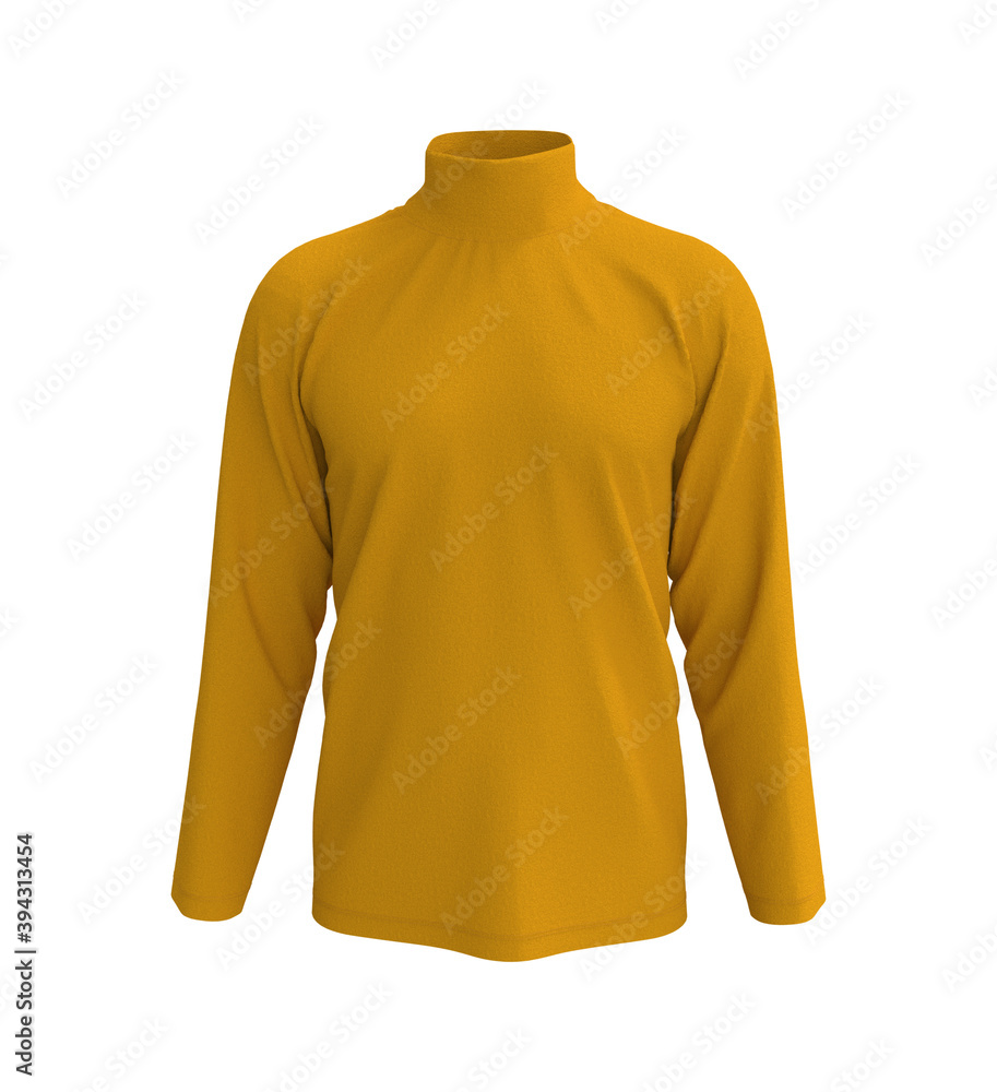 Longsleeves turtleneck shirt, 3d rendering, 3d illustration Longsleeves turtleneck shirt, 3d rendering, 3d illustration