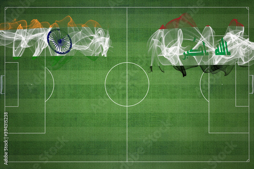 India vs XXXX Soccer Match, national colors, national flags, soccer field, football game, Copy space photo