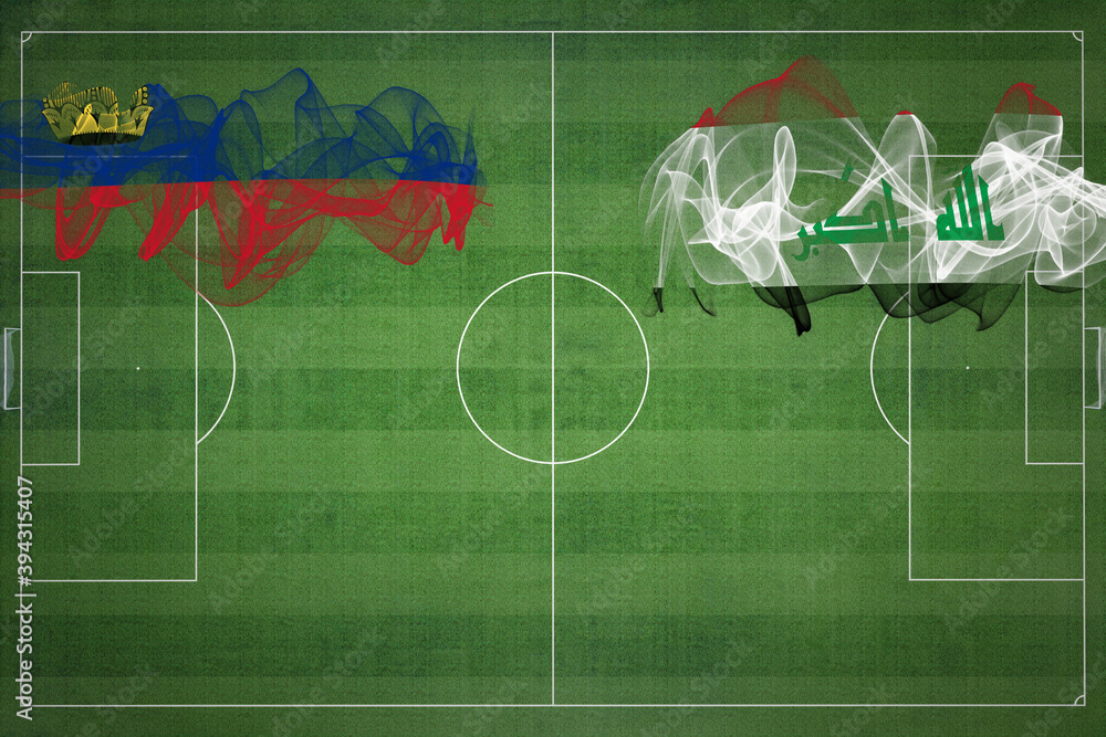 Liechtenstein vs XXXX Soccer Match, national colors, national flags