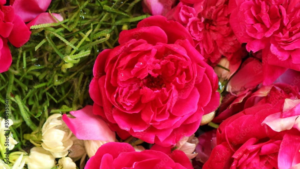 Red roses are used for traditional events