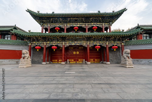 The gate of ancient Chinese architecture in Taiyuan, Shanxi Province, China