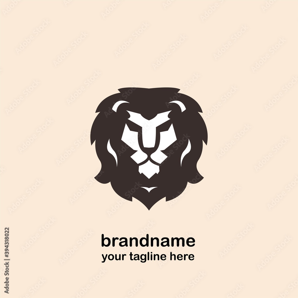 lion head logo and icon design