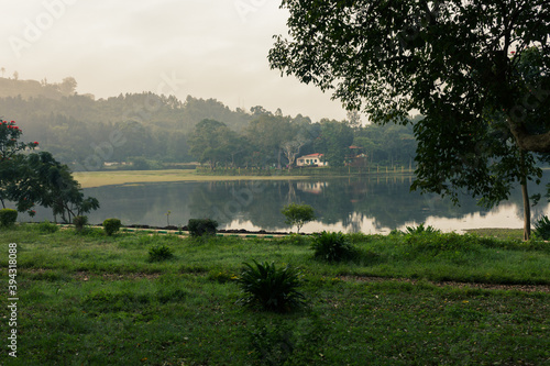 Fototapeta Naklejka Na Ścianę i Meble -  Scenic view of park and Yercaud lake which is one of the largest lakes in Tamil Nadu, India
