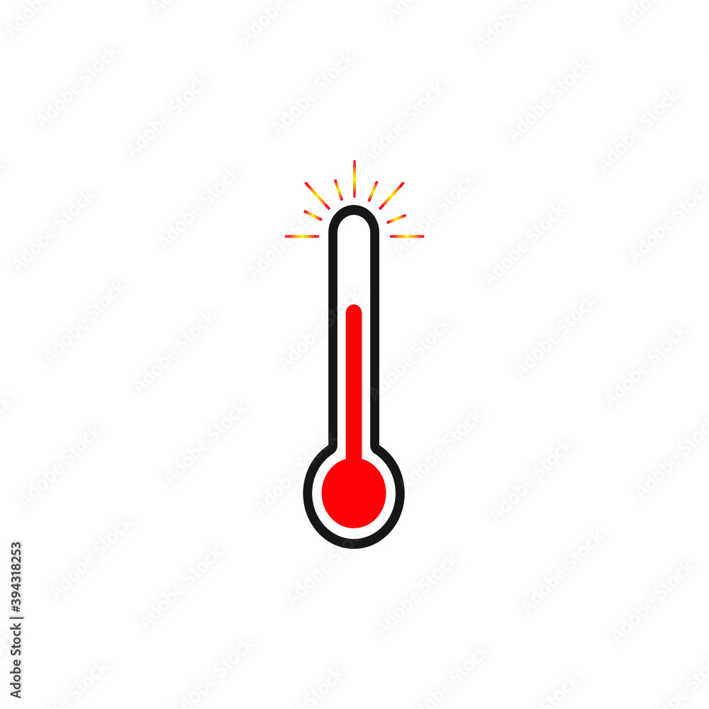 Icon vector graphic of thermometer, good for template illustration Icon vector graphic of thermometer, good for template illustration
