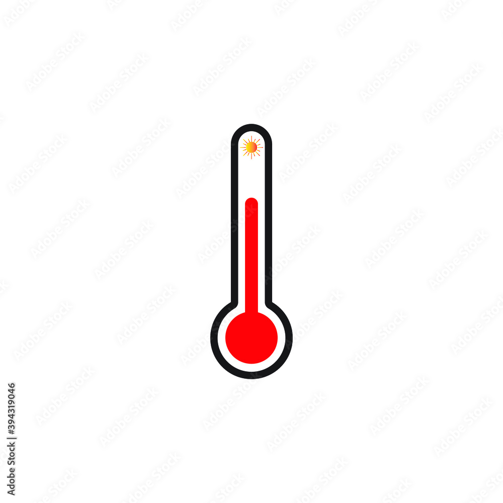 Icon vector graphic of thermometer, good for template illustration Icon vector graphic of thermometer, good for template illustration