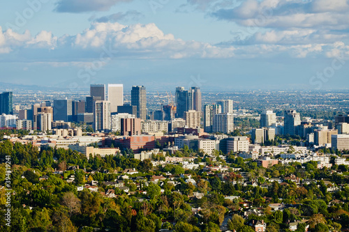 Panoramic View San Fernando Valley looking towards Culver City and Los Angeles California